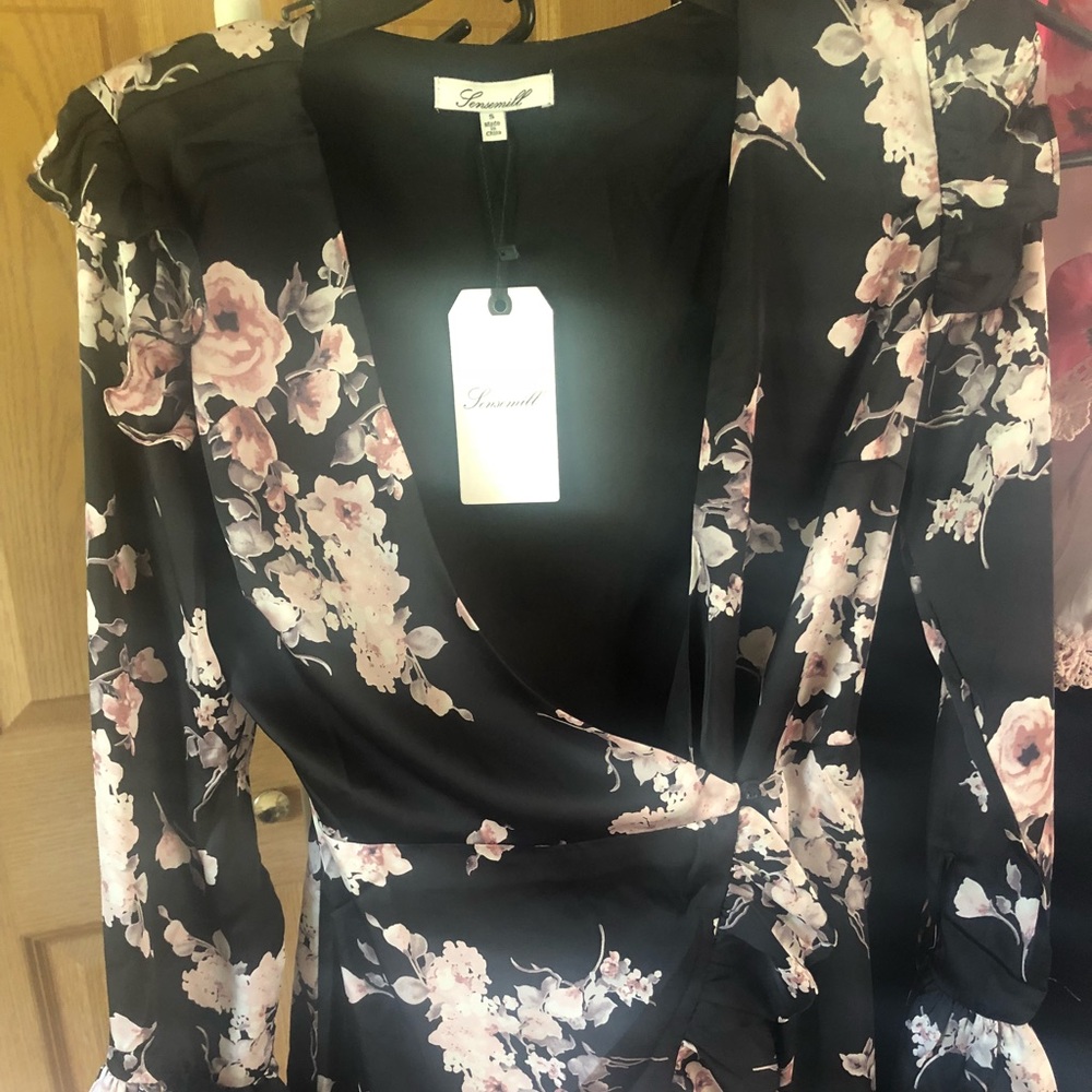 Black floral romper